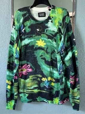 NWOT Scotch & Soda Weekend Edition Floral Jacquard Crewneck Sweater XL